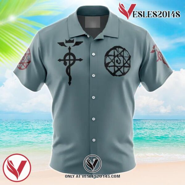Alphonse V2 Fullmetal Alchemist Hawaiian Button Up Shirt, Perfect Gifts For Anime Lovers - Vesles2014S