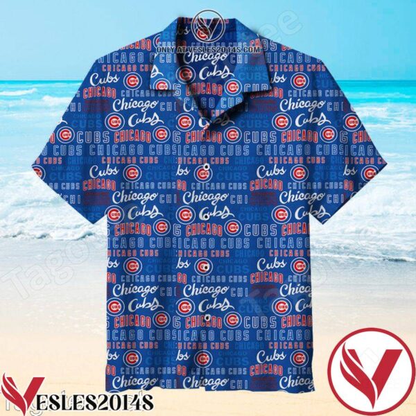 Amazing Chicago Cubs Letters Blue Hawaiian Shirt, Unique Gifts For Friends - Vesles2014S 1