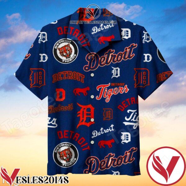 Amazing Detroit Tigers Navy Hawaiian Shirt, Unique Gifts For Friends - Vesles2014S 1