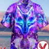 Amazing Purple Galaxy Wolf Unisex Hawaiian Shirt, Unique Gifts For Friends - Vesles2014S 1