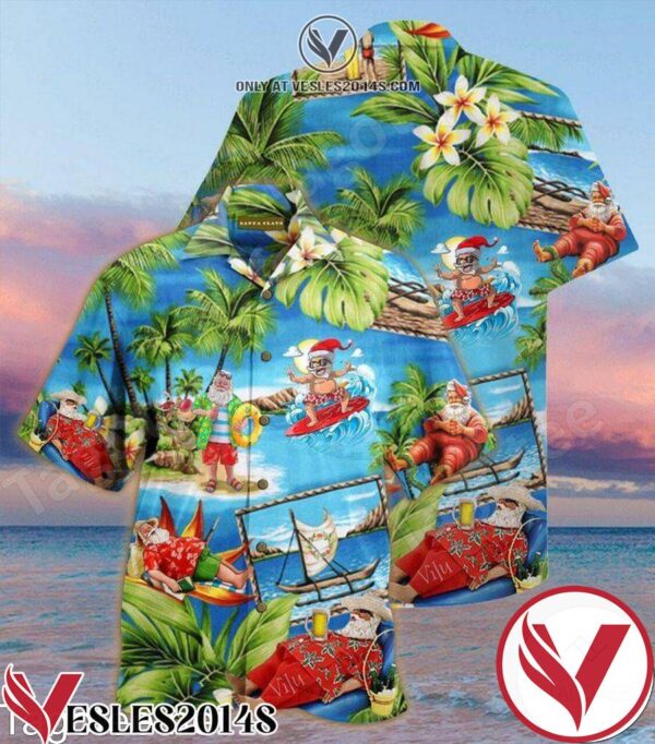 Amazing Santa Claus Go To Beach On Vacation Hawaiian Shirt, Unique Gifts For Friends - Vesles2014S 1