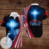 American 4th Of July Independence Day Flag Lion Cross Jesus Is My Savior Graphic Print Short Sleeve Hawaiian Casual Shirt Vesles2014S