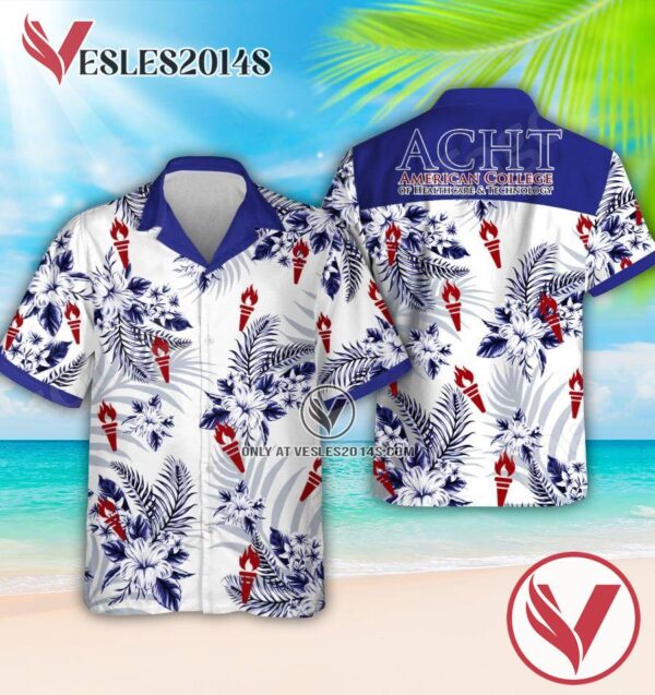 American College of Healthcare and Technology Logo Hawaiian Suit, Perfect Gifts Idea In Holiday - Vesles2014S 1