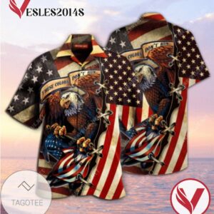 American Eagle Flag Graphic Print Short Sleeve Hawaiian Casual Shirt Vesles2014S