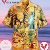 American Flag Eagle And Statue of Liberty Hawaiian Graphic Print Short Sleeve Hawaiian Casual Shirt Vesles2014S
