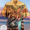 American Flag Eagle Statue of Liberty We The People Hawaiian Graphic Print Short Sleeve Hawaiian Casual Shirt Vesles2014S