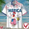 American Flag Rooster Drink Beer Print Hawaiian Shirt, Unique Gifts For Friends - Vesles2014S 1