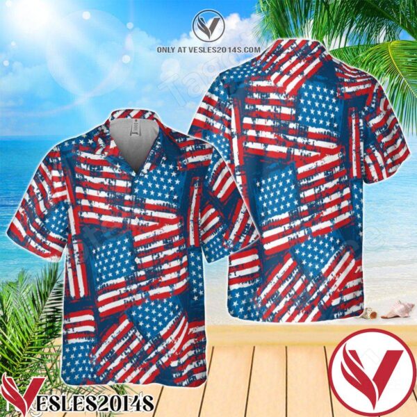 American Flag Summer Shirt Hawaiian Shirt, Unique Gifts For Friends - Vesles2014S 1