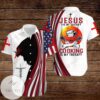 American Flags Cross 4th Of July Independence Day Jesus Is My Savior Cooking Is My Therapy Graphic Print Short Sleeve Hawaiian Casual Shirt Vesles2014S