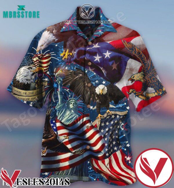 American Patriotic Eagl Hawaiian Shirt, Unique Gifts For Friends - Vesles2014S 1