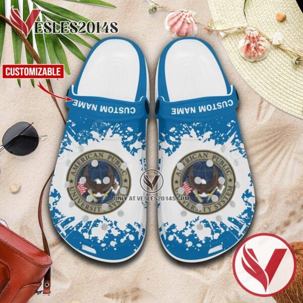 American Public University System Crocs Classic Clogs, Unique Footwear For Fans 1