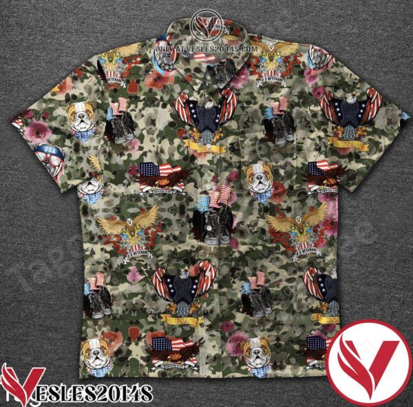 American Veteran Camo Hawaiian Shirt, Unique Gifts For Friends - Vesles2014S 1