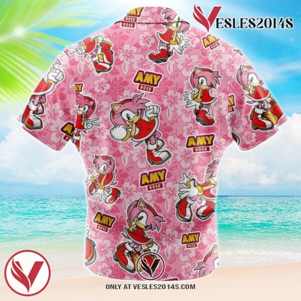 Amy Rose Sonic The Hedgehog Hawaiian Button Up Shirt, Perfect Gifts For Anime Lovers - Vesles2014S 1