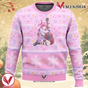 Angel Beats Yui Loves Guitar Ugly Christmas Sweater, Unique Christmas Gift For Fans - Vesles2014S