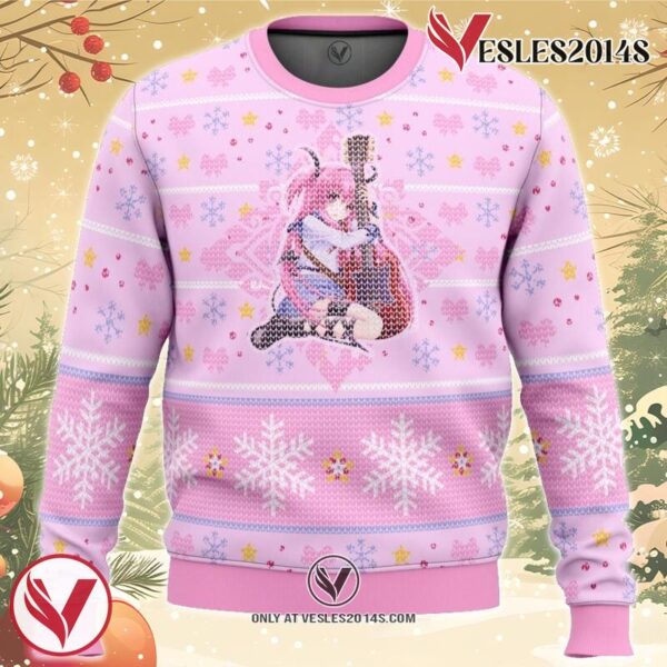 Angel Beats Yui Loves Guitar Ugly Christmas Sweater, Unique Christmas Gift For Fans - Vesles2014S