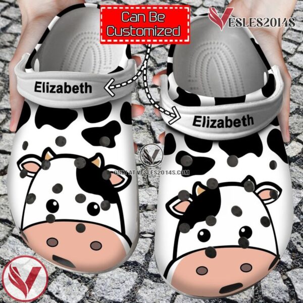 Animal Cow Face Print Personalized Clogs Shoes With Your Name, Unique Gift From  Vesles2014S