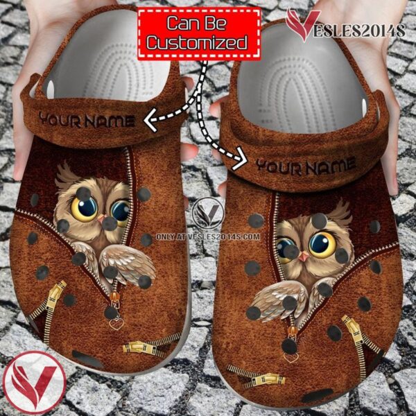 Animal Owl Zipper Clog Shoes, Unique Gift From  Vesles2014S