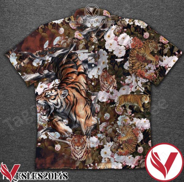 Animal Tiger With Flower Hawaiian Shirt, Unique Gifts For Friends - Vesles2014S 1