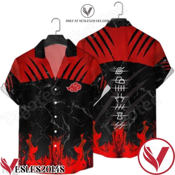 Anime Naruto Akatsuki Cosplay Costume Hawaiian Shirt, Unique Gifts For Friends - Vesles2014S 1