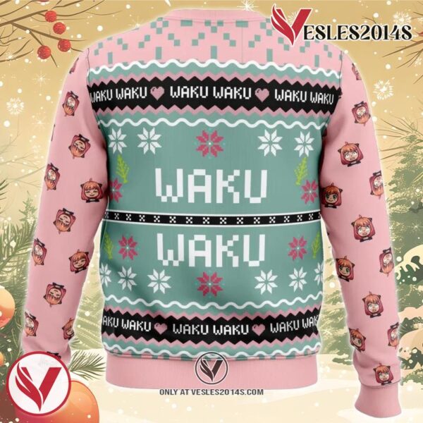 Anya Forger Waku Waku Spy x Family Ugly Christmas Sweater, Unique Christmas Gift For Fans - Vesles2014S 1