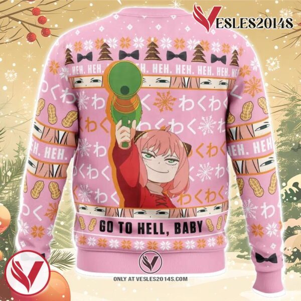 Anya Go To Hell Baby Spy X Family Ugly Christmas Sweater, Unique Christmas Gift For Fans - Vesles2014S 1