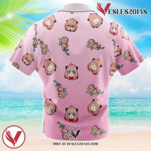 Anya Pattern Spy x Family Hawaiian Button Up Shirt, Perfect Gifts For Anime Lovers - Vesles2014S 1