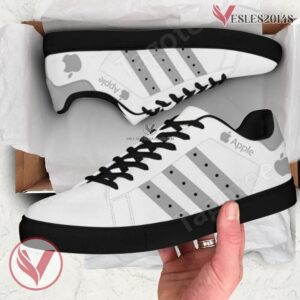 Apple Logo Print Stan Smith Shoes, Unique Sneaker For Fans - Vesles2014s 1
