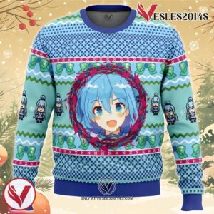 Aqua KonoSuba Ugly Christmas Sweater, Unique Christmas Gift For Fans - Vesles2014S