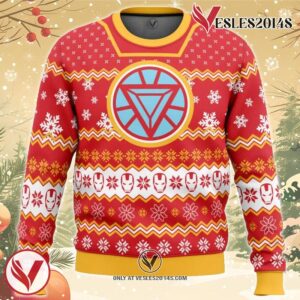 Arc Reactor Iron Man Ugly Christmas Sweater, Unique Christmas Gift For Fans - Vesles2014S