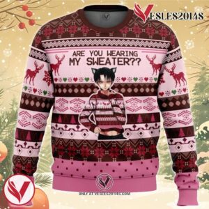 Are You Wearing My Sweater Attack on Titan  Ugly Christmas Sweater, Unique Christmas Gift For Fans - Vesles2014Ss