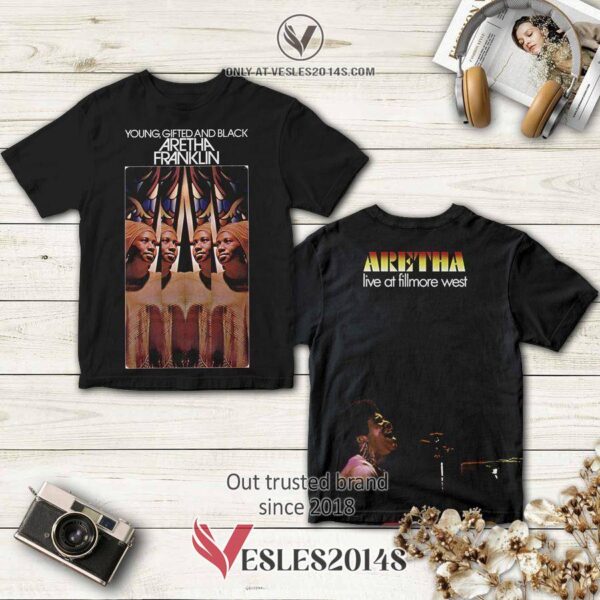 Aretha Franklin Young Gifted And Black Album 3D T-Shirt, Perfect Gifts For Music Lovers - Vesles2014S