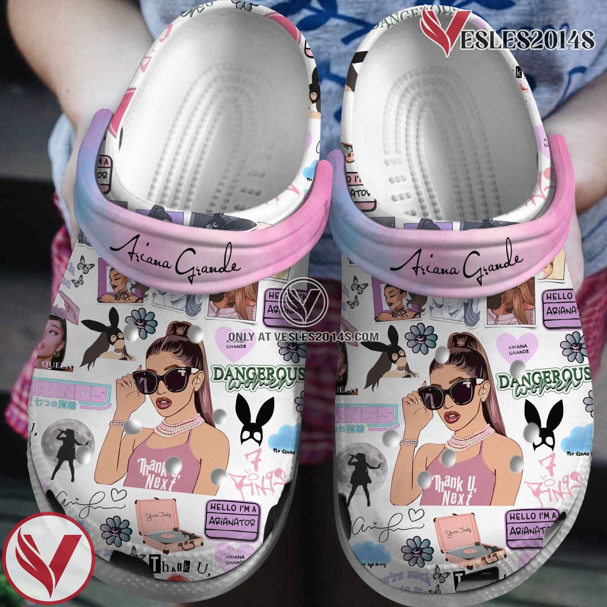 Ariana Grande Music Crocs Crocband Clogs Shoes, Unique Gifts For Fans Style 9 - Vesles2014S