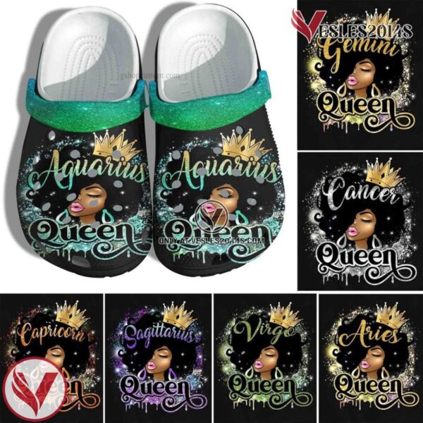 Aries Zodiac Black Queen Birthday Shoes Gift Men Women – April Birthday Black Girl Shoes Croc Clogs, Unique Gift From  Vesles2014S