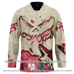 Arizona Coyotes Blood Personalized Hockey Jersey Shirt, Trending Gifts For Fans - Vesles2014s