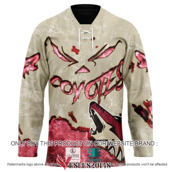 Arizona Coyotes Blood Personalized Hockey Jersey Shirt, Trending Gifts For Fans - Vesles2014s