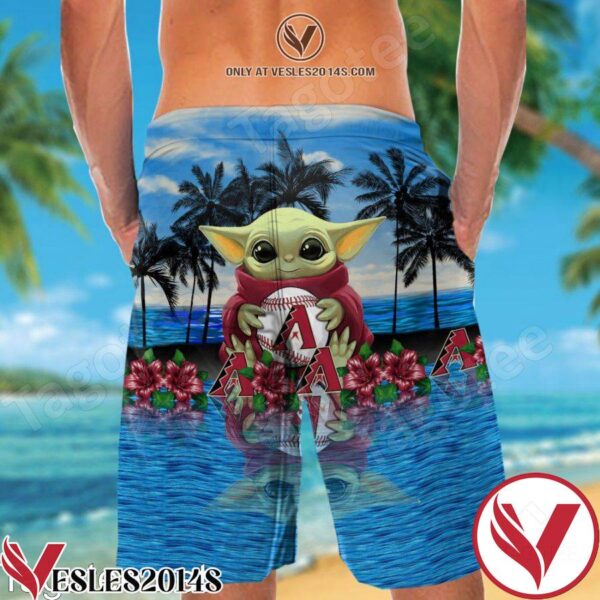 Arizona Diamondbacks & Baby Yoda Hawaiian Shirt And Short, Unique Gifts For Friends - Vesles2014S 1