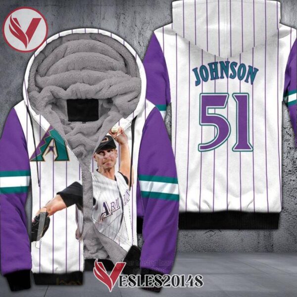 Arizona Diamondbacks Randy Johnson 51 Player Purple 3D Fleece Hoodie, Best Outfit For Fans Sport - Vesles2014S 1