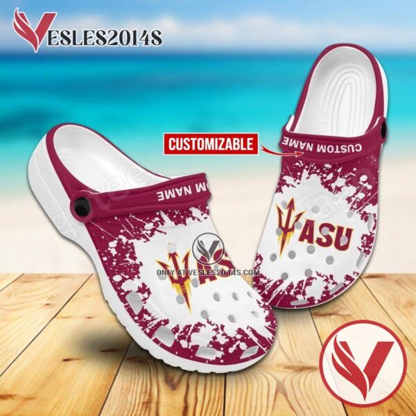 Arizona State Logo Custom Crocs Clogs, Unique Footwear For Fans
