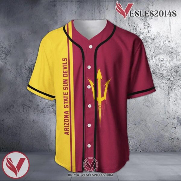 Arizona State Sun Devils Baseball Jersey Half Style NCAA, Unique Gifts For Fans - Vesles2014s