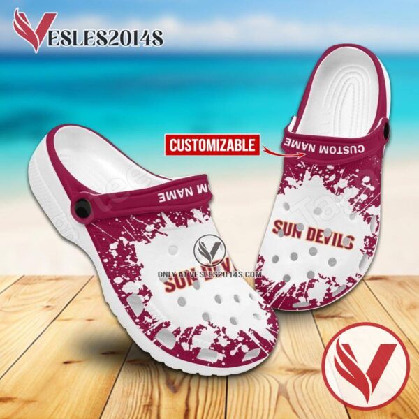 Arizona State Sun Devils Logo Crocs Clogs, Unique Footwear For Fans