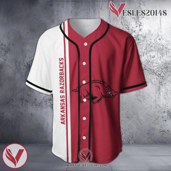 Arkansas Razorbacks Baseball Jersey Half Style NCAA, Unique Gifts For Fans - Vesles2014s