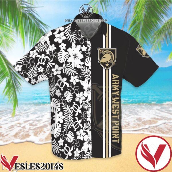 Army Black Knights Flowery Black Hawaiian Shirt And Short, Unique Gifts For Friends - Vesles2014S 1