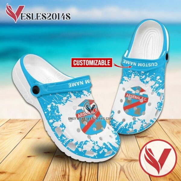 Arsenal de Sarandi Logo Custom Crocs Clogs, Unique Footwear For Fans
