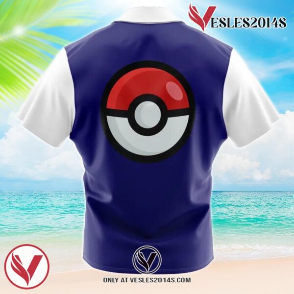 Ash Ketchum’s First Outfit Pokemon Hawaiian Button Up Shirt, Perfect Gifts For Anime Lovers - Vesles2014S 1