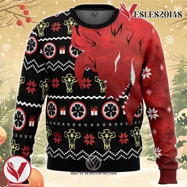 Asta Demon Black Clover Ugly Christmas Sweater, Unique Christmas Gift For Fans - Vesles2014S