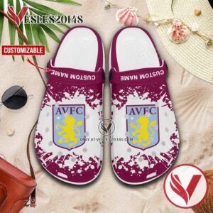 Aston Villa Custom Crocs Clogs, Unique Footwear For Fans 1
