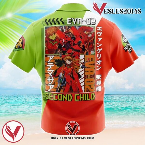 Asuka Langley Sohryu x Eva 02 Neon Genesis Evangelion Hawaiian Button Up Shirt, Perfect Gifts For Anime Lovers - Vesles2014S 1