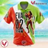 Asuka Langley Sohryu x Eva 02 Neon Genesis Evangelion Hawaiian Button Up Shirt, Perfect Gifts For Anime Lovers - Vesles2014S