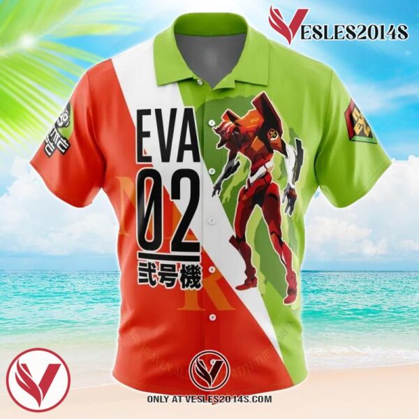 Asuka Langley Sohryu x Eva 02 Neon Genesis Evangelion Hawaiian Button Up Shirt, Perfect Gifts For Anime Lovers - Vesles2014S