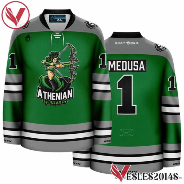 Athenian Gorgons Medusa Customize Hockey Jersey, Trending Gifts For Fans - Vesles2014s 1